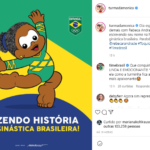 A ginasta inspirou uma arte nas redes sociais da Turma da Mônica, em que a personagem Milena segue os seus passos. (Foto: Instagram)-rebeca