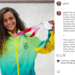 A skatista de 13 anos, fez história ao subir no pódio nos Jogos de Olímpicos de Tóquio. (Foto: Instagram)