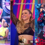 Paolla Oliveira, Rodrigo Simas e Lucy Ramos venceram a primeira rodada da terceira fase da ‘Super Dança dos Famosos’. (Foto: Globo)