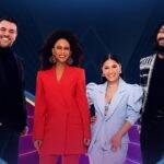 O corpo de jurados do "The Masked Singer Brasil" é composto por Simone, Rodrigo Lombardi, Taís Araújo e Eduardo Sterblitch (Foto: Divulgação)