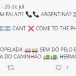Os textos são diversos e geralmente falam dos atletas ou de times que são grandes rivais do Brasil (Foto: Twitter)