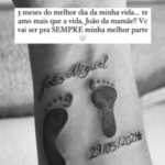 Em seus stories no Instagram, Maria compartilhou a imagem de sua tatuagem em homenagem ao filho (Foto: Instagram)