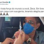 Leci Brandão deseja melhoras a Zeca Pagodinho. (Foto: Twitter)