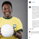 Pelé anunciou que foi submetido a uma cirurgia para retirar a lesão e está se recuperando no Hospital Albert Einstein, em São Paulo. (Foto: Instagram)