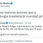 Marcelo Médici, ator: "Mestre da teledramaturgia brasileira e mundial, quem teve a sorte de acompanhar ao vivo novelas como Dancing Days, Água Viva e Vale Tudo, entre outras, sabe da capacidade que ele tinha de absorver e retratar a contemporaneidade como poucos. Um gênio. Bravo Gilberto Braga" (Foto: Instagram)