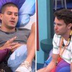 Lucas e Arthur se estranharam durante a festa do líder no 'BBB22' (Foto: Globo)