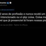 "Gente, 12 anos de profissão e nunca recebi um 'bom dia' mal intencionado ou vi qualquer coisa. Coisa mais baixo nível que já presenciei lá foram nossas piadas.", relatou a artista. (Foto: Twitter)