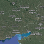 As tropas russas pretendem avançar na região de Donbass e dominar o caminho que liga à Crimeia. (Foto: Google maps)