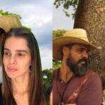 Na ocasião o contratado da emissora paulista fez um vídeo com a esposa Vera Viel, 46, reproduzindo o momento do passeio entre 'Alcides' (Juliano Cazarré) e 'Maria B r u a c a' (Isabel Teixeira). (Fotos: Instagram e Globo/Montagem)