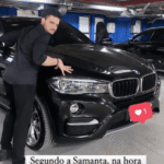 Felipe pousou ao lado de um carro avaliado em 400 mil reais (Foto: Instagram)