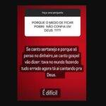 “Se canto sertanejo é porque só penso em dinheiro, se canto gospel vão dizer: estava no mundo fazendo tudo errado e agora está aí, cantando para Deus”, desabafou Simone. (Foto: Instagram)