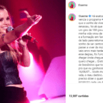 “Há exatos 15 anos eu vencia o programa Ídolos! Foi ali que o sonho de viver da música renasceu”, escreveu Thaeme na legenda. (Foto: Instagram)