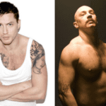 Tom Hardy parece quase irreconhecível em "Bronson". Ele tinha apenas cinco semanas para se transformar no criminoso mais perigoso da Grã-Bretanha, e ganhou três quilos por semana sem esteroides! Monstrão!!! (Fotos: Divulgação/Montagem)