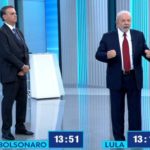 Nesta sexta-feira (28), Instituto Veritá divulgou a sua última pesquisa eleitoral, apurada antes do debate na Rede Globo entre o Presidente Bolsonaro e o ex-Presidente Lula. A pesquisa mostrou um avanço do Bolsonaro contra Lula na reta final das eleições. (Foto: Globoplay)