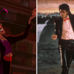 Os traços e maneirismos de 'Dr. Facilier' foram amplamente baseados na figura pública de Michael, especialmente as coreografias que o personagem apresenta durante o filme. (Fotos: Divulgação/Montagem)