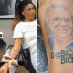 A pedagoga surpreendeu ao fazer uma tatuagem em homenagem ao BBB e a Boninho, diretor do programa. (Foto: Instagram)