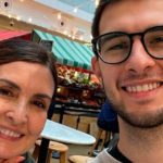 Fátima Bernardes publicou registros da despedida de seu filho, Vinícius Bonemer, e da nora, Thalita Martins nesta terça-feira (3) (Foto: Instagram)