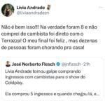 "Não comprei de cambista, foi direto com Terrazza! O meu final foi feliz, mas dezenas de pessoas foram chorando pra casa", disse (Foto: Twitter)