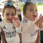 Cecília assistiu ao jogo do Real Madrid diretamente do estádio, junto da família paterna. (Foto: Instagram/Colagem)