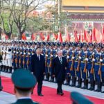 A recepção para o presidente brasileiro, foi com diversas banda tocando o hino nacional do Brasil e disparos de tiros de canhão (Foto: Agência Brasil)