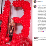 Virginia celebrou a conquista com vários balões vermelhos, formando o número 43. (Foto: Instagram)