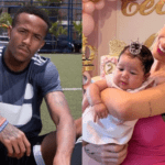 Jogador do Real Madrid e da seleção brasileira, Éder Militão também se envolveu em uma polêmica em torno de sua paternidade. Teve processos, discussões e diversas exposições entre ele e a mãe da bebê, Karoline Lima. (Fotos: Divulgação e Instagram/Montagem)