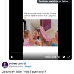 "Mãe é quem cria", escreveu Evaristo em sua conta no Twitter ao iniciar a polêmica contra Virgínia. (Foto: Twitter)