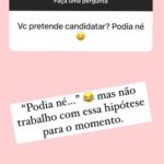 "Você pretende se candidatar? Podia né...", quis saber um seguidor de Michelle. "Podia Né...", respondeu a ex-primeira dama. No entanto, ela salientou: "Não trabalho com essa hipótese para o momento.". (Foto: Instagram)