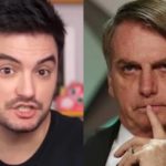 Bolsonaro chorou na entrevista ao relembrar os momentos em que teve seus pertences revistados e Felipe Neto não deixou a situação passar em branco. (Foto: Montagem/Divulgação)