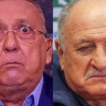 “A gente tentou o Felipão, mas ele disse “não”, por causa do 7 a 1 (Brasil x Alemanha na Copa de 2014).", disse o diretor. (Fotos: Globo e Divulgação/Montagem)