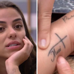 Na quinta-feira (22/06/2023), Key Alves, 23 anos, recorreu as redes sociais para avisar aos seguidores que tomou uma decisão sobre a tatuagem que fez em homenagem ao também ex-BBB Rodrigo Mussi, 37. (Fotos: GloboPlay/Montagem)