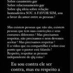 Caio compartilhou um trecho de um pastor dizendo ser contra relações homoafetivas, em seguida ele se desculpou e disse que é a favor dos LGBT+. (Foto: Instagram)