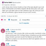 No Twitter a ex-contratada do SBT debochou dos burburinhos sobre sua vida amorosa. (Foto: Twitter)