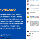 “Nosso príncipe do funk está estável, porém encontra-se em um estado de saúde delicado”. (Foto: Instagram)