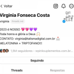 Virginia possui 1,5 milhão de seguidores no Threads! (Foto: Reprodução/Threads)