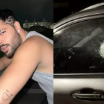 Na madrugada de sábado (29), o Dj Pedro Sampaio publicou uma foto de seu carro com uma marca de tiro na janela. (Fotos: Instagram/Montagem)