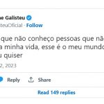 Em meio à uma série de polêmicas por causa do documentário da eterna "Rainha dos baixinhos", Adriane mandou um recado pelo Twitter: "Amo fingir que não conheço pessoas que não agregam em nada na minha vida, esse é o meu mundo e você só existe se eu quiser.", escreveu sem citar nomes. (Foto: Twitter)