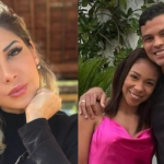 Em seguida, Maíra também afirmou que a influenciadora Belle Silva, companheira de Thiago, também a procurou: "Ela que veio atrás do meu programa.", garantiu. (Fotos: Instagram/Montagem)