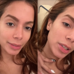 Em resposta, Anitta explicou: "(...) Porque antes, amor, eu tinha o hormônio do estresse muito forte, e eu ficava inchada por nada. Eu vivia numa sanfona.", disse logo a princípio. (Fotos: Reprodução/Instagram)