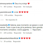 Famosos como Simaria, Somony e Yasmin Brunet também se solidarizaram com Larissa. (Foto: Instagram)