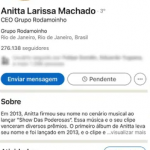 A cantora e empresária usa um nome artístico, mas acrescenta o nome de registro e o sobrenome dela. (Foto: LinkedIn)