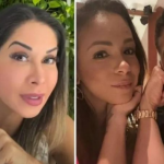 Irritada por ter sido chamada de mentirosa, Maíra recorreu as redes sociais para rebater Thiago e a esposa: "Muitas coisas, acabo deixando pra lá, mas essa foi demais. Não é a primeira vez que ela [Belle] está falando isso (Fotos: Reprodução/Instagram/Montagem)