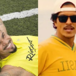 Nesta semana, Naldo, concedeu uma entrevista ao podcast "Flow Podcast". Na ocasião, o cantor que virou meme por sua suposta amizade com Chris Brown, afirmou agora que deu dicas para Bruno Mars conquistar o público brasileiro. (Fotos: Divulgação/Reprodução/Montagem)