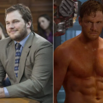 Para atuar no filme "De Repente Pai", Chris Pratt engordou nada menos que 30 kg. No entanto, pouco tempo depois das gravações, o ator teve que emagrecer. (Fotos: Divulgação/Montagem)