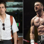 Para viver um cinegrafista que percorre as ruas de Los Angeles durante as noites para capturar acidentes e crimes em "O Abutre", Jake Gyllenhaal emagreceu 13 kg. Mas depois ele teve que ganhar muita massa muscular. (Fotos: Divulgação/Montagem)