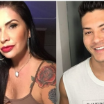 Ex-banheira do Gugu. Solange Gomes, explica que cometeu gafe ao confundir Arthur Aguiar com outro ator. (Fotos: Instagram/Montagem)