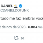 Posteriormente, no Twitter "X", o artista escreveu: "É incrível, tudo me faz lembrar você.", sem mencionar nomes. (Foto: Twitter)