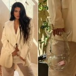 A bolsa já foi usada por famosas como Kylie Jenner, Gigi Hadid e Doja Cat. (Fotos: Reprodução/Instagram/Montagem)