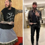 Ao chegar no The Town, um ano depois de sua apresentação no Rock in Rio, o rapper Post Malone chamou atenção por seu novo visual. Ele emagreceu 25kg entre uma apresentação e outra. (Fotos: Instagram/Montagem)