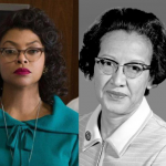 Taraji P. Henson viveu Katherine G. Johnson no filme Estrelas além do Tempo, em 2016, mas elas não são nem de longe parecidas. (Fotos: Divulgação/Pinterest/Montagem)